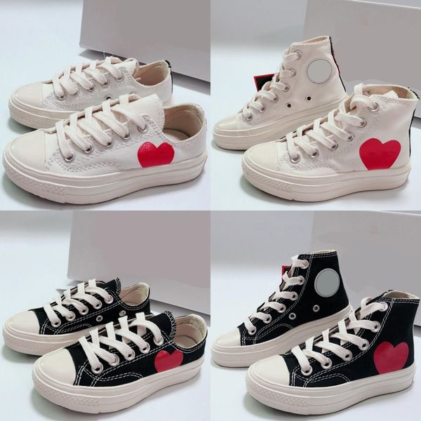 Zapatos para niños de los años 70 Lienzo 70 Play Love Heart Zapatillas de deporte Low Eye All Starsd High Niños pequeños Blanco Negro Niños Niñas Caminata Zapatillas Chuck Kid Niños Jóvenes Zapato de diseñador informal