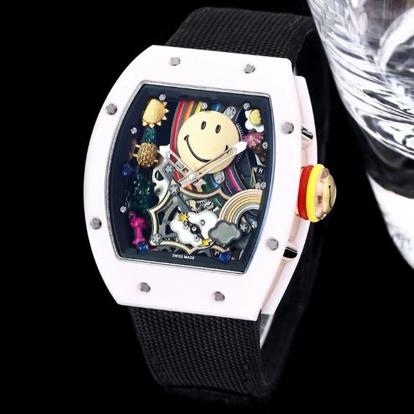 Высококачественные мужские наручные часы с турбийоном, выпущенные ограниченной серией в 50 экземпляров по всему миру, с уникальной индивидуальностью и сказочным узором, наполненным смайликами. Роскошные наручные часы