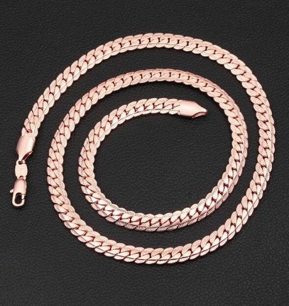 6 мм1832-дюймовые роскошные мужские женские ювелирные изделия из розового золота 18 кг, ожерелье-цепочка для мужчин, женщин, цепочки, ожерелья, аксессуары, бедра ho8422335