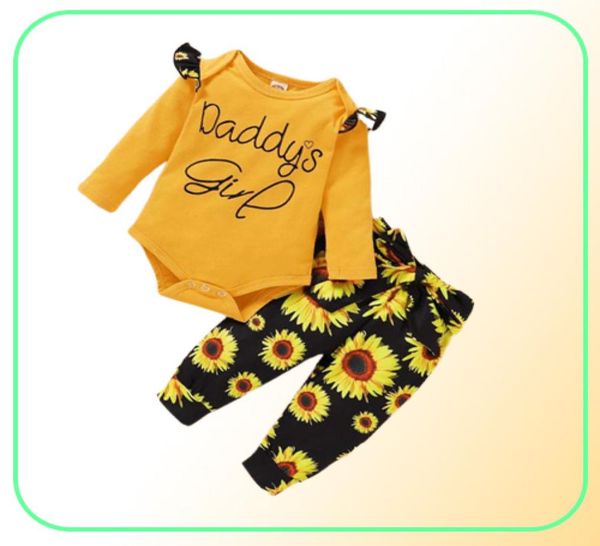 Комплекты одежды Одежда для маленьких девочек 018 месяцев Daddy039s Камуфляжные штаны с маленьким цветочным принтом и леопардовым принтом Born Outfits6075539