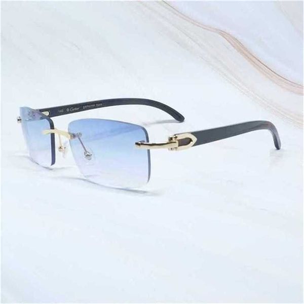 58 % Sonnenbrille Luxusmarke Designer Herren Carter Brille Holzrahmen Weiß Schwarz Büffelhorn Sonnenbrille Modefans Holzbrille Kajia Neu