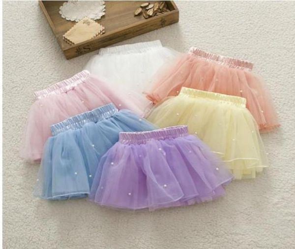 Весенне-осеннее детское бальное платье, юбка, милая, сладкая, ярких цветов, юбка-пачка для маленьких девочек, детские короткие юбки, сетчатая пряжа, жемчужное детское нижнее белье 2710622