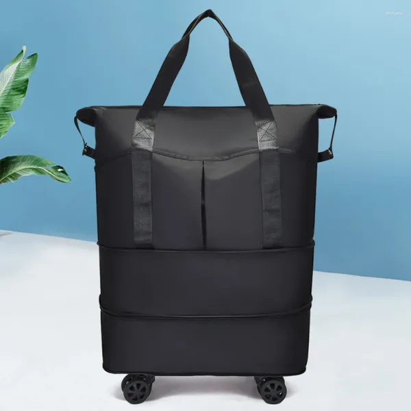 Duffel Torbalar Sıkıştırılabilir Tekerlekler ile Bagaj Torbası Taşınır Kuru Islak Ayırma Büyük Kapasiteli Duffle Weekender Seyahat için Gecede Gecede