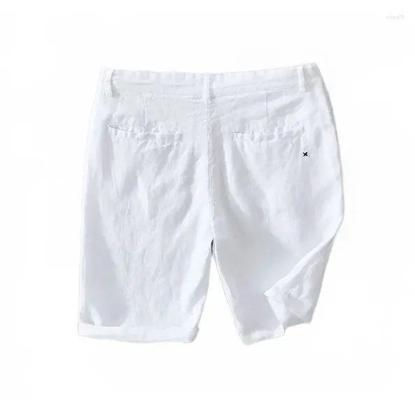 Herren-Shorts, 2024, Sommer, Leinen, locker, lässig, einfarbig, vielseitig, personalisierbar, für den Strand und minimalistisch, Capris