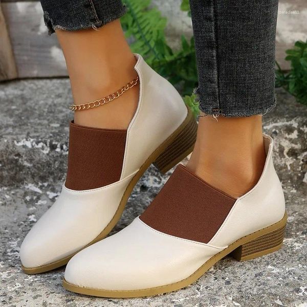 Scarpe eleganti Stivaletti da donna primavera neri Stivaletti retrò con suola spessa in pelle piccola con tacco quadrato casual per le donne