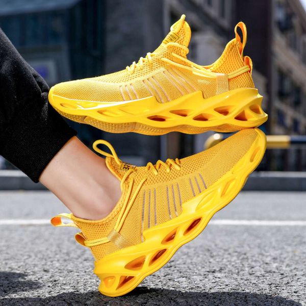 Sneakers Fashion Yellow Blade per donna Scarpe da ginnastica traspiranti per tessitura Uomo Scarpe da passeggio ultraleggere Sneaker unisex Taglia 36-46