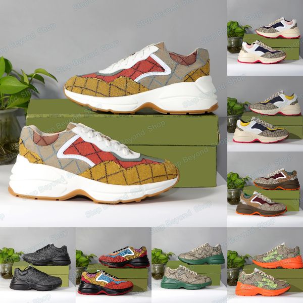Designer-Schuhe Rhyton Sneaker Freizeitschuhe Plateau-Trainer Mode Herren Damen Schuh Maus Wellenmund Tiger Web Sneakers Größe 35-46