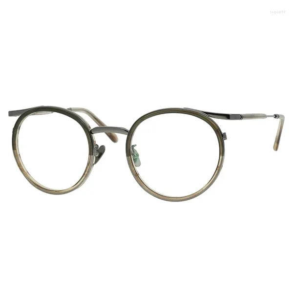 Montature per occhiali da sole Belight Ottica Forma irregolare Donna Uomo Titanio Acetato Occhiali da vista Vintage Retro Montatura per occhiali Occhiali