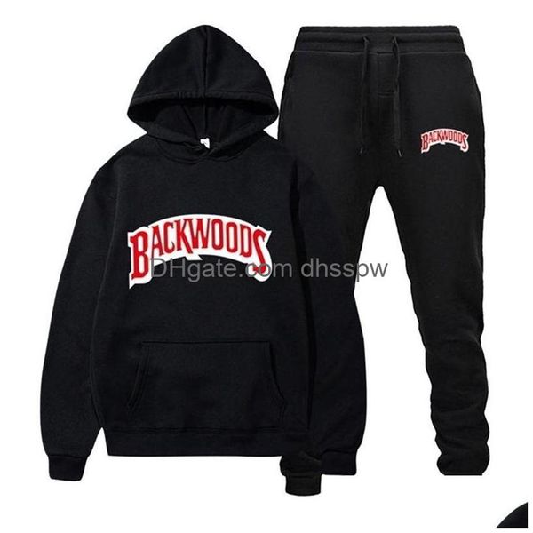 Herren Hoodies Sweatshirts Modemarke Backwoods Herren Set Fleece Hoodie Hose Dicke Warme Trainingsanzug Sportbekleidung Kapuzen Trainingsanzüge M Dh2Rz