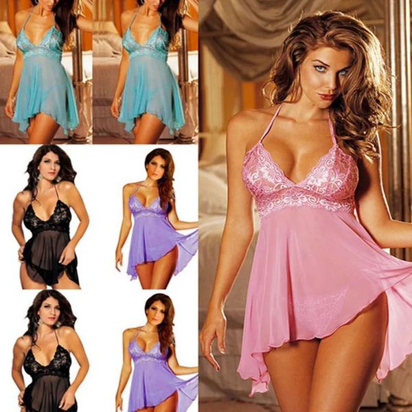 Indumenti da notte Indumenti da notte da donna Babydoll Lingerie Intimo di pizzo Donna Indumenti da notte sexy Pigiama estivo da donna M/L/XL/XXL/XXL Abbigliamento da interno Sexy Ho