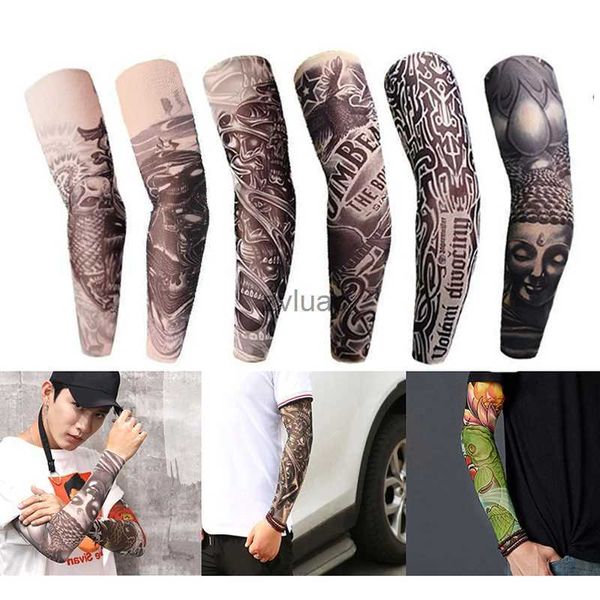 Arm-Beinwärmer Temporäre Tattoo-Abdeckung, weicher Stoff, Sommer, Fahren, Eisseide, Ärmel, schnell trocknend, Anti-UV, Outdoor, Laufen, Reiten, Schutz, YQ240106