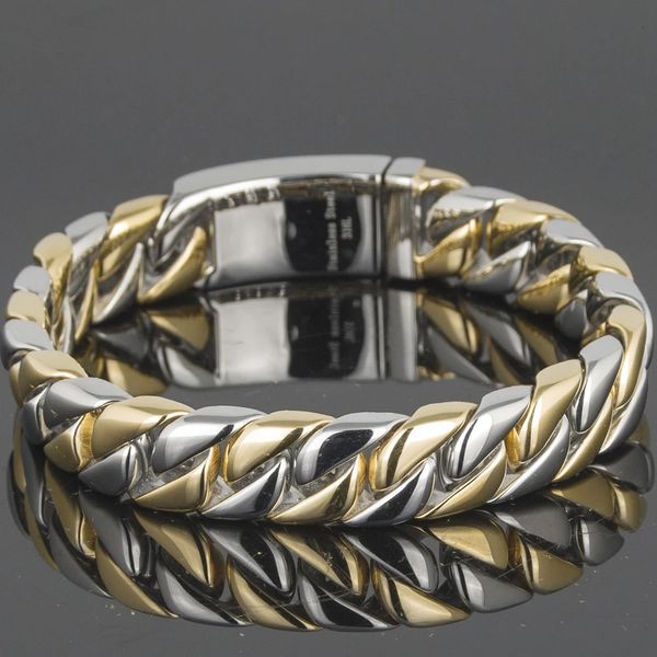 Bracciale placcato oro di lusso Uomo Amicizia Bracciali da uomo Braccialetti in metallo Acciaio inossidabile Gioielli a portata di mano Regali per fidanzato 240105