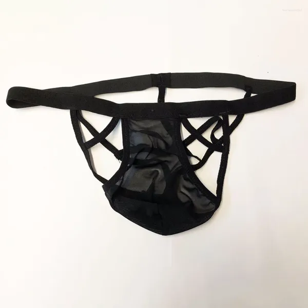 Unterhosen Sexy Männer Sissy Jockstrap Briefs Ultradünne Mesh Atmungsaktive Unterwäsche Backless Pouch Tanga Transparent Bikini Erotische Höschen