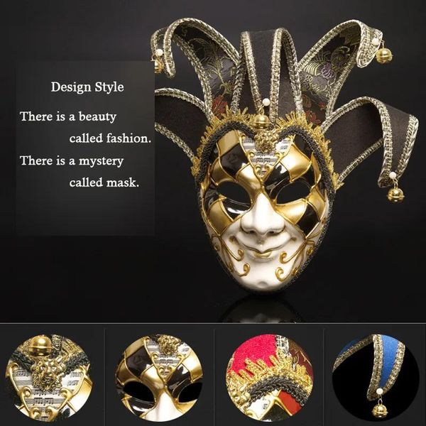 Masken Italien Venedig-Stil Maske 44 * 17 cm Weihnachtsmaskerade Kunststoff Vollgesichtsantike Maske 3 Farben für Cosplay Nachtclub