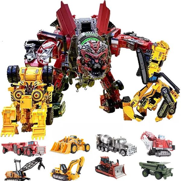 AOYI Cool 8 IN 1 Oversize Devastator Trasformazione Giocattoli Ragazzo Anime Gancio Action Figure Robot Auto Ingegneria Modello di veicolo Bambini 240106