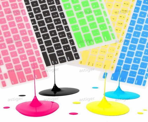 Laptop macio silicone colorido teclado caso protetor capa pele para macbook pro air retina 11 12 13 15 à prova ddustágua dustproof paper3472187