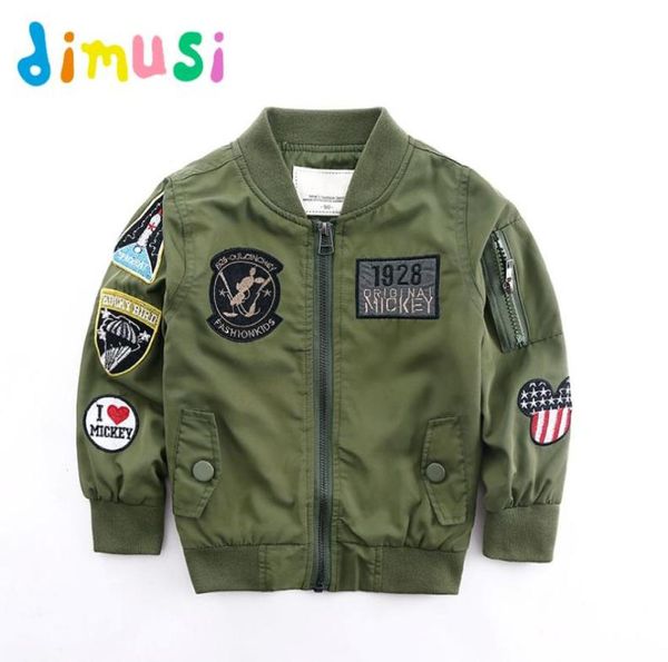 DIMUSI Giacche primaverili per ragazzo Cappotto Bomber verde militare Boy039s Giacca a vento Giacca autunnale Patchwork Giacca per bambini BC2964058