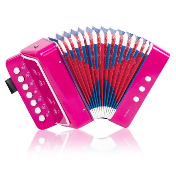 7 tasti pulsante fisarmonica per bambini 039 rosa rossa organo strumento musicale giocattolo7043363