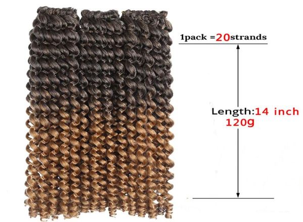 14 pulgadas Jump Wand Curl Jamaican Bounce Crochet Hair Crotchet Extensiones de cabello sintético Resistente al calor Ombre Trenzado Hairs7280026
