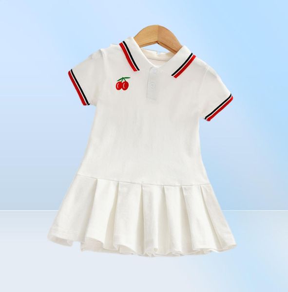 Kinder Mädchen Kleider Revers Kragen Stickerei Kurzarm Kleid Kleinkind Mädchen Kleidung Sommer Baby Mädchen Designer Kleidung7173929