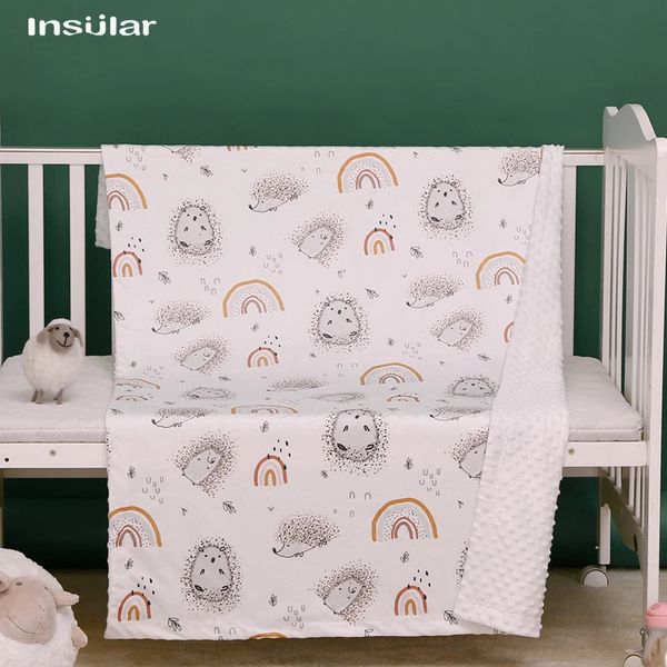 Mussola Coperte per bambini Calda flanella goffrata termica morbida Passeggino Copertura per il sonno Cartone animato Biancheria da letto per bambini Fasciatoio Avvolgere Asciugamano da bagno per bambini 240105