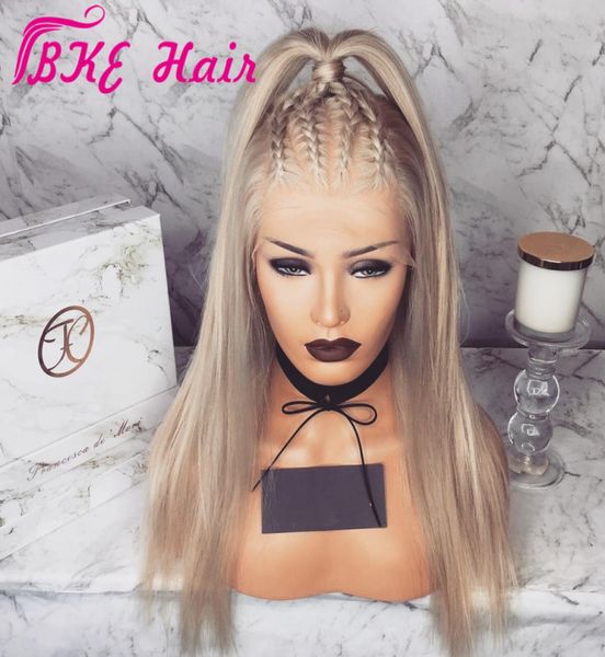 Perruques Blonde synthetische Lace-Front-Perücke, vorgezupft mit Babyhaar, 134 brasilianische gerade Lace-Front-Perücken für Weiß, Schwarz, wo9640623