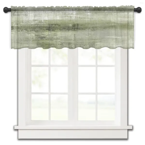 Tenda pittura a olio astratta erba verde cucina piccola finestra in voile mantovana tulle velato breve camera da letto decorazioni per la casa