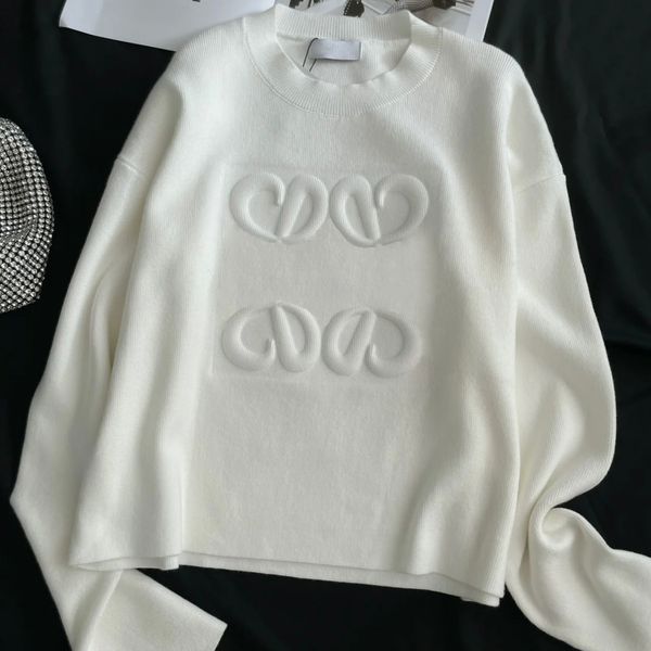 Шерстяной кашемировый свитер Женщины 3D Трехмерный Hollow Out out out Round Seck Jumper Jumper Sweater Осень.