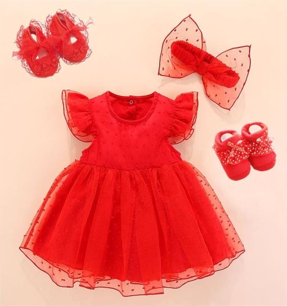 Neugeborenes Baby Mädchen KleidungKleider Baumwolle Prinzessin Baby Taufkleid Weißes Babykleid 1 Jahr alt Geburtstag Mädchen Kleid 0 3 6 Monate L6807862