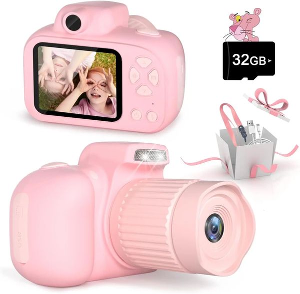Kinder-Video-Digitalkamera, Kinderspielzeug mit Blitz, für Mädchen und Jungen im Alter von 3 4 5 6 7 8 9 10 11 12 Jahren, Geburtstagsgeschenk 240105
