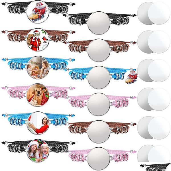 Anhänger Cinunk Sublimation Armband Blank Lünette Einstellung Wärmeübertragung Leder mit Aluminiumblech für DIY Schmuck Drop Lieferung nach Hause Dhwmo