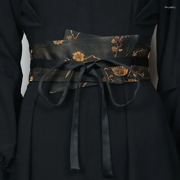 Ремни 2024, модный атласный широкий пояс на шнуровке в японском стиле, корсет для женщин, Harajuku Y2K Cinta, платья, аксессуары для украшения