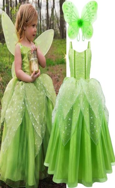 Girl039s vestidos bebê menina traje de halloween crianças vestir-se maravilhosa fada princesa com asas crianças festa de aniversário trajes8771153