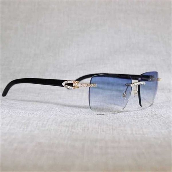 15% di SCONTO Vintage Strass Corno di Bufalo Naturale Senza Montatura Uomini di Legno di Pavone Grandi Occhiali Quadrati Donne Shades Oculos EyewearKajia Nuovo