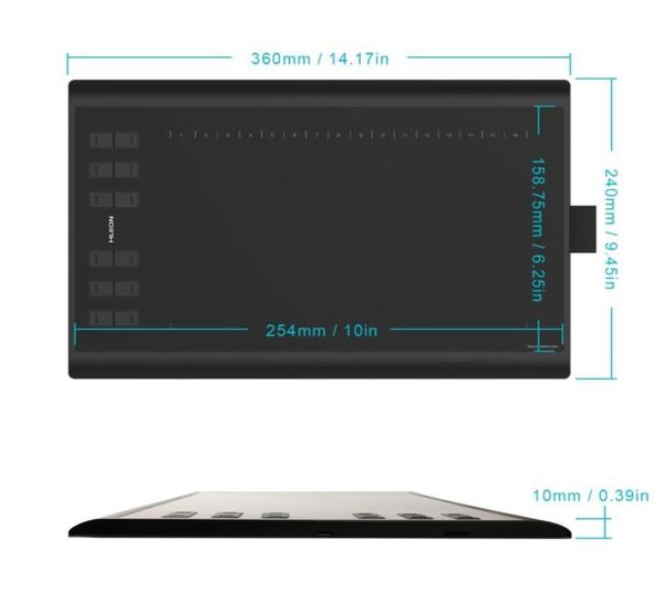 Новый Huion 1060 Plus графический планшет для рисования 8192 уровень цифровая доска для рисования ручка планшет дигитайзер3293475