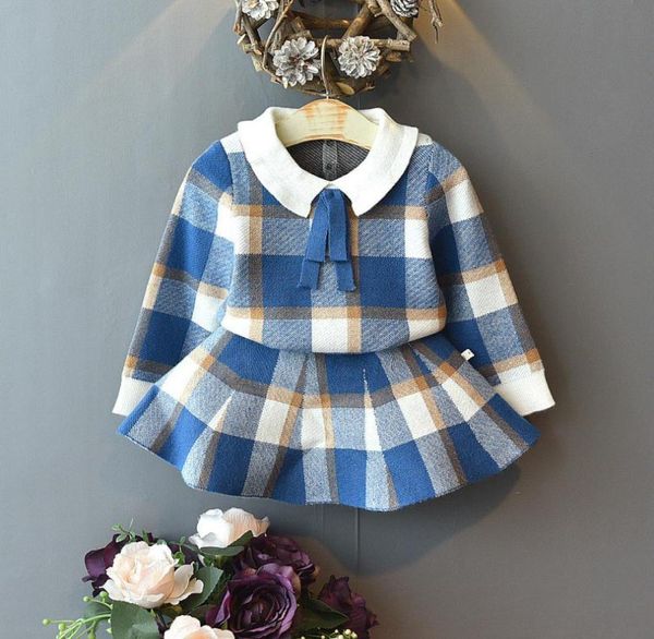 Conjuntos de roupas para meninas 2020 outono inverno princesa manga comprida tops saia 2 peças roupa de malha para crianças conjuntos de roupas de bebê 4842267
