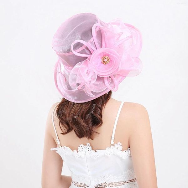 Berets Frauen Fascinator Lady Cocktail Tea Party Hochzeit Braut Blume ist 17 Visier Der Regenhut Übergroße Hüte für Floppy