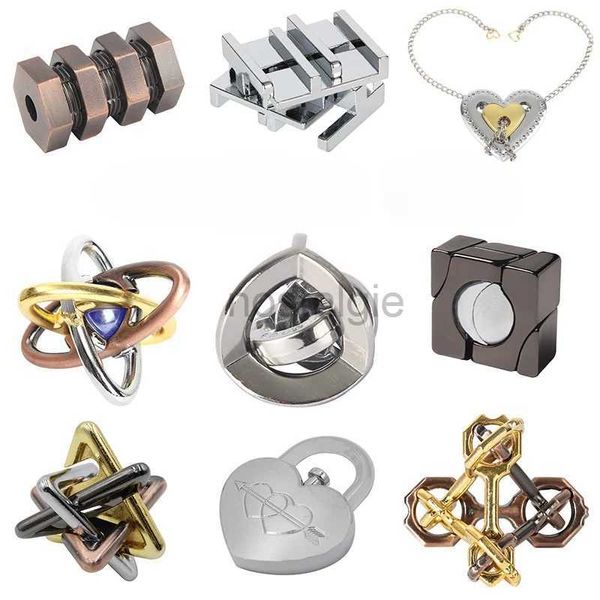 Inteligência brinquedos 3d metal quebra-cabeça iq desafio brinquedos adultos divertido jogo lu ban kong ming bloqueio crianças desenvolvimento do cérebro 24327