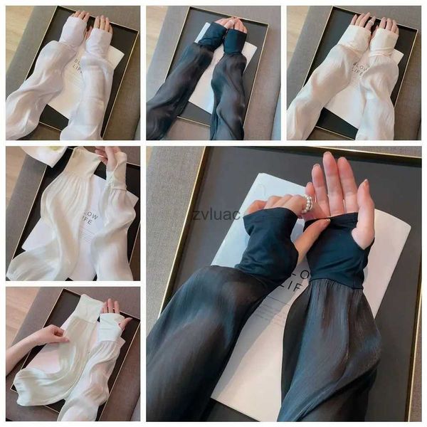 Arm-Beinwärmer, fingerlose Handschuhe, Sommer, locker, Radfahren, Fahren im Freien, Reisezubehör, Sonnenschutzärmel, Armmanschettenabdeckung, Anti-UV-Eisseide, YQ240106