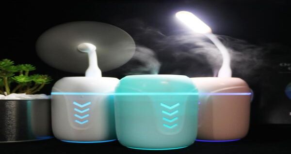 3 in 1 200ml Aroma Olio Essenziale Diffusore Umidificatore ad Ultrasuoni Purificatore di olio con Luce LED Ventola USB per Ufficio Casa3381635