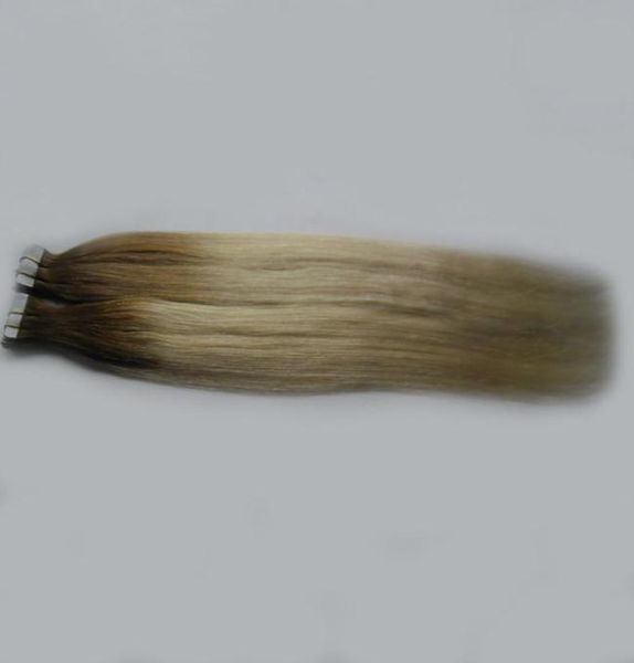 Nastro nelle estensioni dei capelli umani 100 g Trama della pelle Ombre Capelli veri umani 25 grammi per pezzo 40 pezzi per confezione Colla nei capelli Extensio6599185