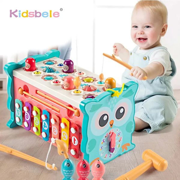 Hammering Toys Montessori 8-in-1 Angelspiele Feinmotorik Aktivitäten für Kleinkinder Baby Frühes Lernen Lernspielzeug 240105