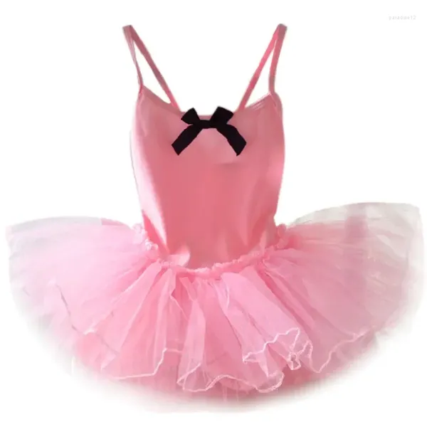 Stage Wear 8 colori Bambini Adolescente Spaghetti Strap Ballerino di danza classica Ginnastica Body Tutu di danza Vestito per ragazze Ballerina Classe Dancewear