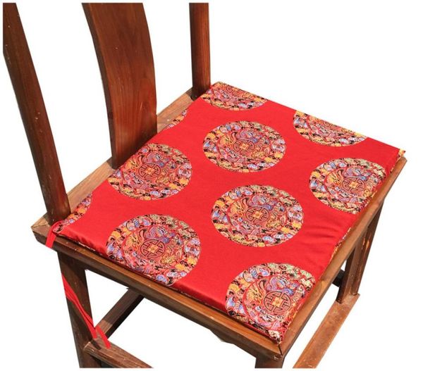 Almofada de assento chinesa sofisticada e sofisticada para cadeira de escritório em casa Almofadas decorativas Classic Silk Brocade Poltrona arredondada Cus7967393