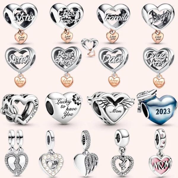 Encantos coração para mulheres diy pulseiras jóias moda aniversário presentes seu amor presente fazendo contas