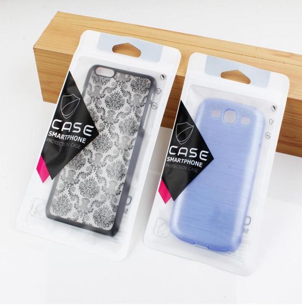 100 pezzi di borse per custodie per telefoni personalizzate per iPhone 8 8Plus Custodia per vendita al dettaglio Borse per confezioni a mano Borse in plastica con cerniera in PVC per iPhone X Case7946084