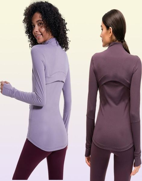 Zíper yoga nova l78 jaqueta de secagem rápida outono inverno roupas manga longa polegar buraco treinamento correndo jaqueta feminina magro fitness c2650445