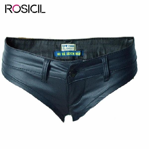 Jeans nova chegada mulheres sexy namorado menina cintura baixa couro preto plutônio mini clube shorts de alta qualidade feminino calças casuais shorts