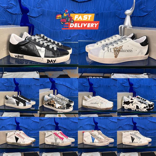 Designer di alta qualità Sporche vecchie scarpe casual Mid-Star Uomo Donna Italia Sneakers di marca Scarpe da ginnastica di lusso in pelle con stampa leopardata