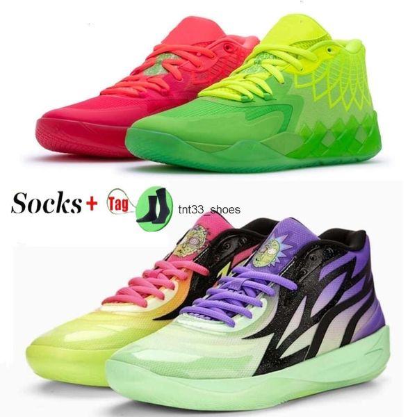 Lamelo Ball Mb.01 Mb.02 Rick Morty para venda Buzz City Kids Homens Mulheres Tênis de basquete Vermelho Preto Branco Verde Outlet Grade School Sport Shoe Store Tamanho 35-46